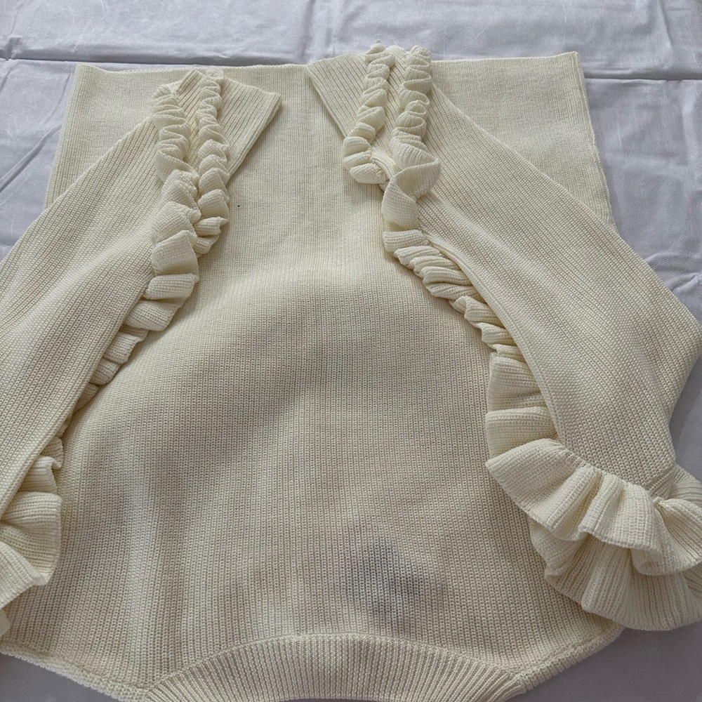 Cream Ruffle Sweater - Picture 4 of 7